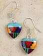 Earrings - Gemstone, Mosaic Heart