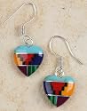 Earrings - Gemstone, Mosaic Heart