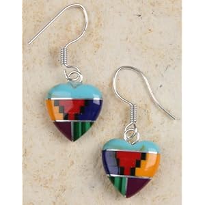 Earrings - Mosaic Gemstone Hearts