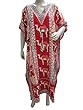 Red Kaftan Camel Printed Bohemian Caftan Dress