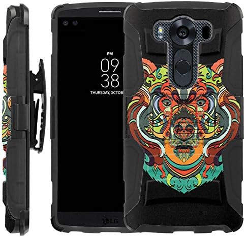 CaseAVE [COMBAT SERIES] Rugged Holster Dual Layer Hybrid Hard Soft rubber Protective Case [Non-Slip] Cover drops and impacts Resilient [ Color Bear ] for LG V10