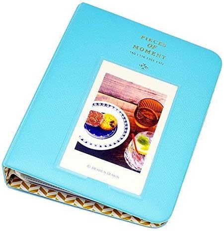 WICOO 64 Pockets Photo Book Album for Mini Fuji Fujifilm Instax Polaroid &amp; Name Card,Collecting Family Love Friendship Trip Memories Ideal Valentines Day Gifts (Light Blue)