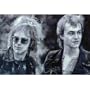 Elton John & Bernie Taupin (Art Portrait) Music Poster - 11x17