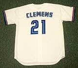 ROGER CLEMENS Toronto Blue Jays 1997 Majestic Throwback Home Baseball Jersey, XL