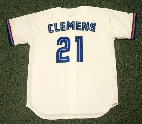 ROGER CLEMENS Toronto Blue Jays 1997 Majestic Throwback Home Baseball Jersey, XL