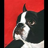 BOSTON TERRIER PAINTING DOG ART