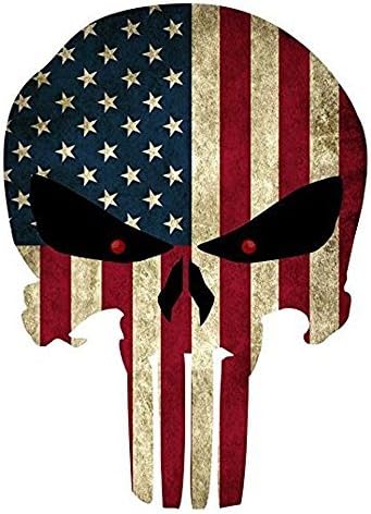 Punisher Skull American Flag Sticker Decal Tactical Military GLOSS VINYL Label 10pcs by Coolker
