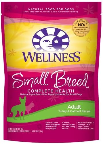 Wellness Complete Health Natural Dry Dog Food - Small Breed Turkey &amp; Oatmeal Recipe - 4lb