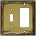 Brainerd 64739 Beaded Single Toggle Switch/Decorator Wall Plate / Switch Plate / Cover, Tumbled Antique Brass