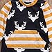 Newest Baby Boys Deer Striped Bodysuit Romper Sleepwear Outfits Costume (0-6 months, stripe)