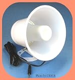 White PA Horn SPEAKER w/ Plug & Wire 5 inch 12 watt for CB / Ham Radio