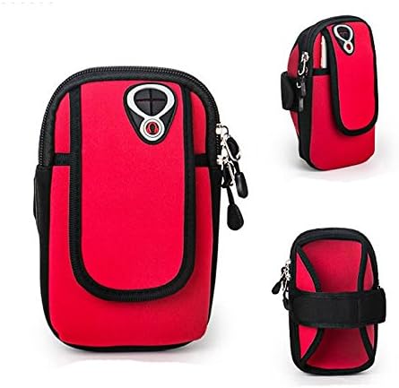 Running Armband, Roycc Waterproof Arm Bag Wrist Wear Gym Sport Cycling Cell Phone Arm Band Pouch with Headphone Cable Outlet Hole for iPhone 6, 6S 6 Plus +,Samsung Galaxy S6, S5, S4 (Red)