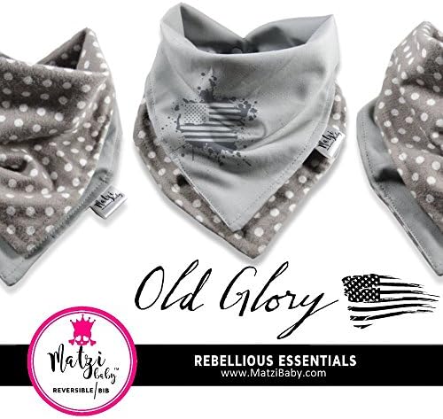 Hipster baby clothes - OLD GLORY PRINT - Reversible Bandana Bib - Drooling Teething
