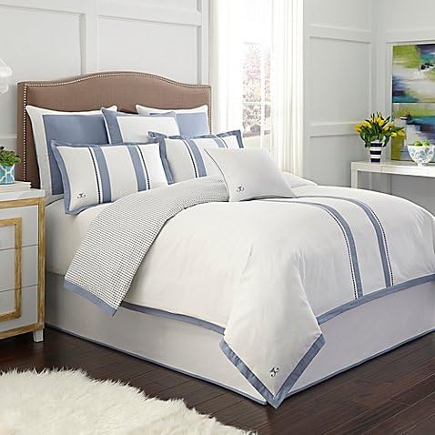 Rosenwald London Reversible Full/Queen Duvet Cover in White/Blue