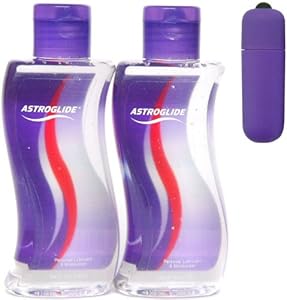 Astroglide Lubricant 5 oz - 2 Bottles and Personal Massaging Multi-O's Wireless Waterproof Bullet Vibrator