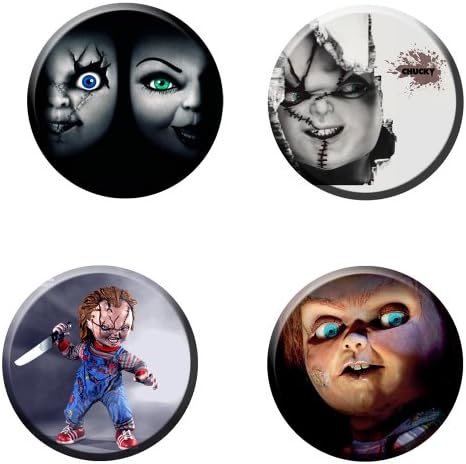 Chucky #1 :Pinback Buttons Round Badges 1.25 Inch (Set of 4)