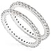 1.00ctw Diamond Prong Set Eternity Bands in 14k White Gold HI/I1 (SET OF 2)