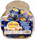 Ferrara Torrone, Almond Honey Nougat Candy, Assorted Flavors, 36-Count Plastic Canister