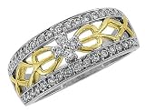Vintage Diamond Ring 1/3 Carat (ctw) in 14K White and Yellow Gold
