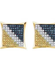 10KT Yellow Gold 0.50 CTW Diamond Micro Pave Earring