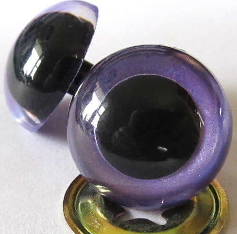 5 Pair of 15mm Premium Craft Eyes - Shimmer Purple