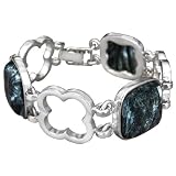 Seraphinite and Sterling Silver Bracelet, 7.5"