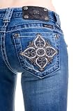 Miss Me floral cross skinny jeans