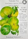 Tomato Aunt Ruby's German Green Certified Organic Heirloom Seeds 20 Seeds