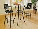 2 New Metal Black Swivel Bar Stools with Arm Barstool