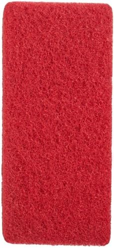Glit 24083 TK Polyester Blend Red Spray Buffing Pad, Synthetic Blend Resin, Talc Grit, 4-1/2" Length x 10" Width, 175 to 350 rpm (2 Packs of 10)