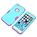 iPhone 6 Plus Case, XIANA Newly Fashion Hybrid High Impact Resistant Bumpers Slim Back Shell Case Cover Suitable For Apple iPhone 6 Plus(5.5)(Silicone+PC Design) with Stylus, Screen Protector and Cleaning Cloth-(Blue+Purple)