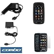 Solid Black Rubberized Snap On Crystal Hard Case + Clear LCD Screen Protector + Rapid Car Charger + Home Travel Charger for AT&T Samsung Impression SGH-A877 Cell Phone
