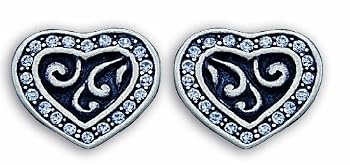 Western Bridal Heart Post Earrings