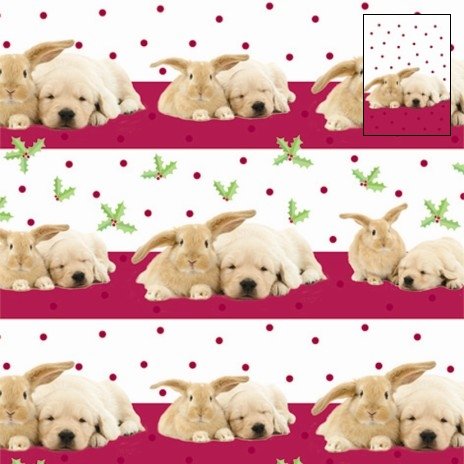 Childrens Toyshop  Kitchen & Housewares : Cinnamon and Spice Labrador and Rabbit Christmas Wrapping Paper