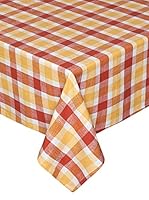 COINCASA Mantel de Mesa Rojo/Amarillo 140 x 140 cm