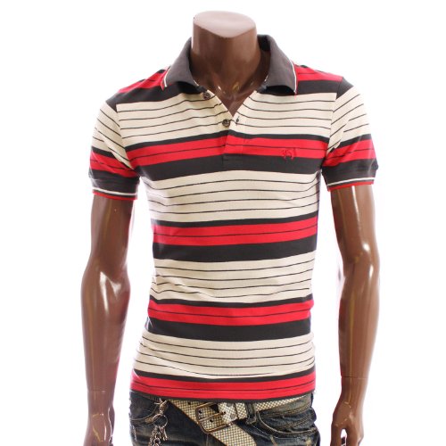 Herren T-shirt Streif Polohemd (B023)