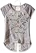 Beautees Girls' Big Mini Stripe Top with Butterfly Screen