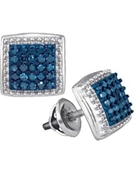 10KT White Gold 0.50 CTW-Diamond Micro-Pave Earring
