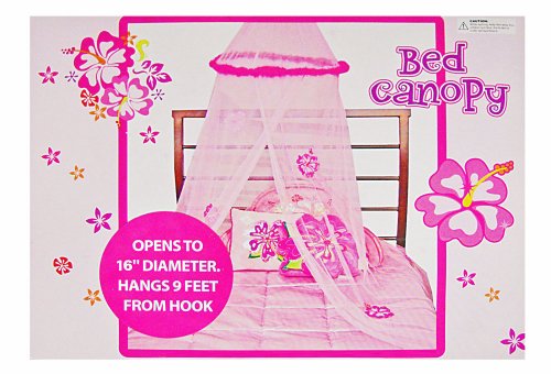 Bed Canopy - Pink Hawaiian Flower