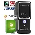 Leiser PC - CSL Sprint W5231 (Dual) - Office DualCore! PC-System mit AMD Athlon II X2 250 2x 3000 MHz, 500GBSATA, 4096MB DDR3, ASUS Mainboard, Radeon HD 3000, DVD-RW, CardReader, 7.1 Sound, GigLAN, Windows 7 Home Premium, Office 2010