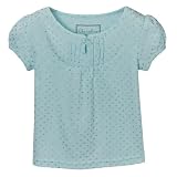 Toddler Girls' Cherokee Short-Sleeve Foil Bib Front Top Aqua