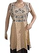 Designer Kurti Beige Gray Embroidery Cotton Kurta