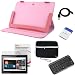 Gtmax Pink 360 Degree Rotating Folio Pu Leather Case W/stand