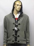 Lambretta Knitwear Sherpa Duffle Hoody in Grey