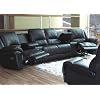 Black Leather Motion Home Theater Sectional Sofa Couch