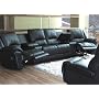 Black Leather Motion Home Theater Sectional Sofa Couch