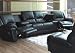Black Leather Motion Home Theater Sectional Sofa Couch