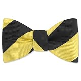 Black and Gold Stripe by Elite black silk freestyle bowties