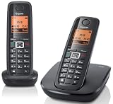 Gigaset A510  Duo Schnurlostelefon mit einem zusätzlichen Mobilteil (beleuchtetes Display, DECT) schwarz
