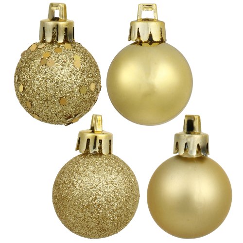 Set of 4 300MM Gold Shatterproof Ball Ornaments in 4 Finishes